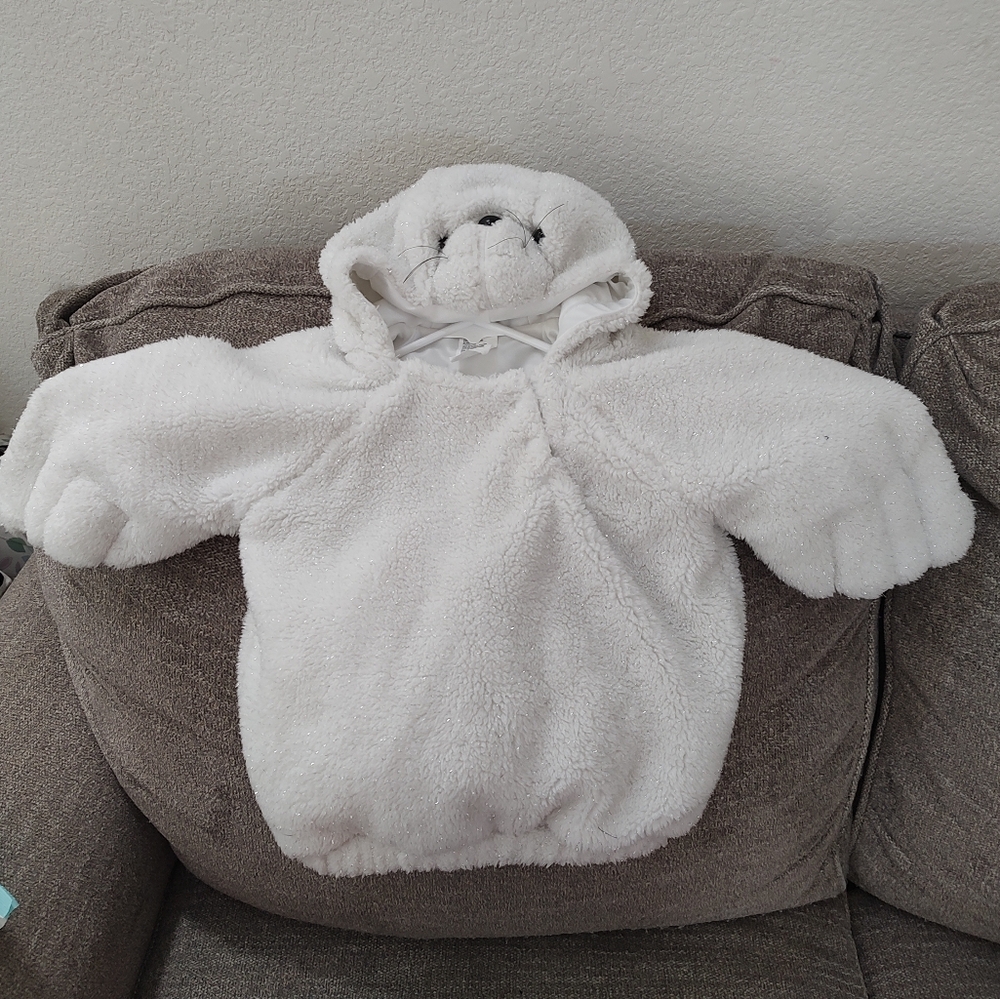 Adorable White Plush Seal Costume